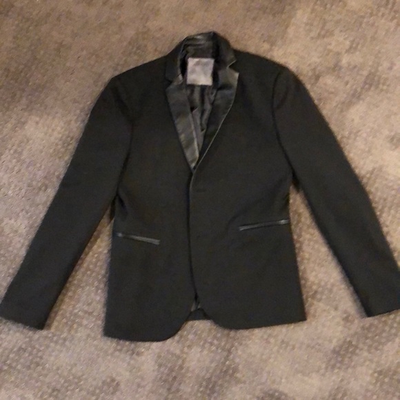 Zara Other - Zara Man Blazer with Leather Lapel